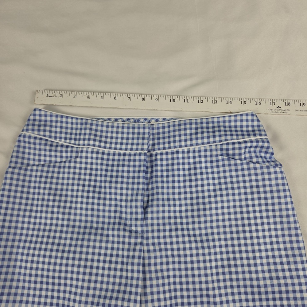 TAIL WHITE LABEL Blue White Gingham Check Shorts Bermuda Golf  Size 12